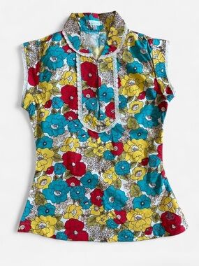 Ezekiel Vintage inspired Multicolor Floral Blouse - Red, Yellow, Blue